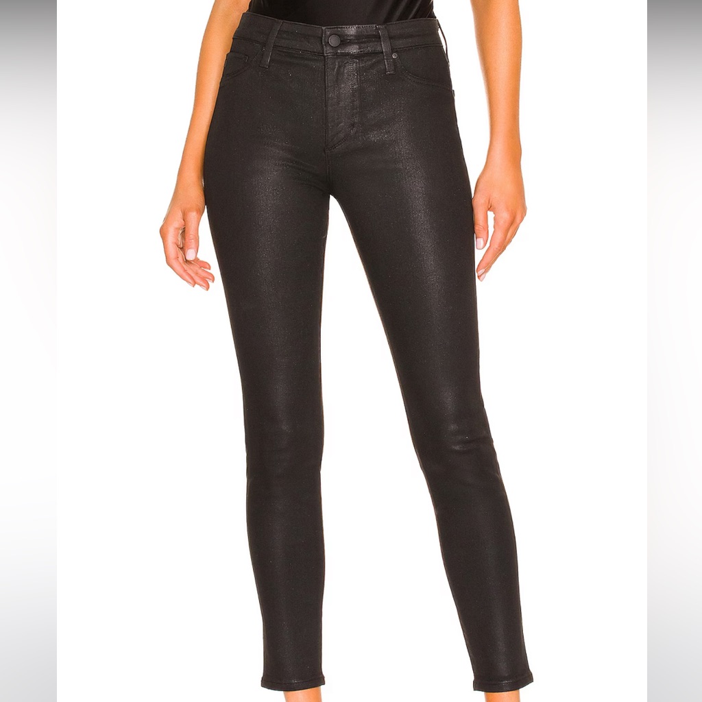 Agolde Farrah Skinny Ankle In Luminous Super Black